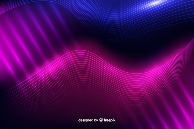 Бесплатное векторное изображение Абстрактный фон неоновые линии