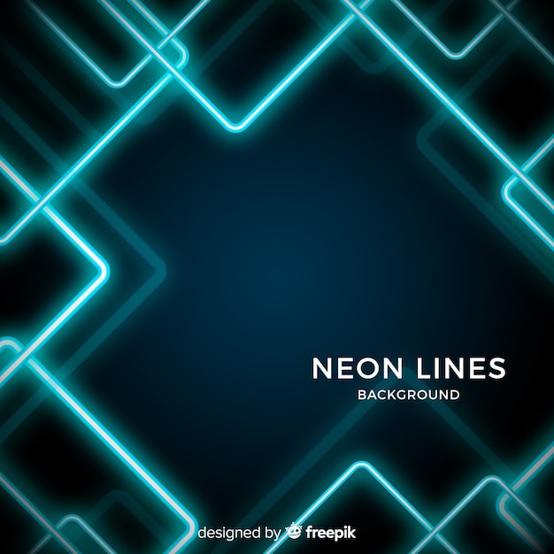 Abstract neon lines dark background