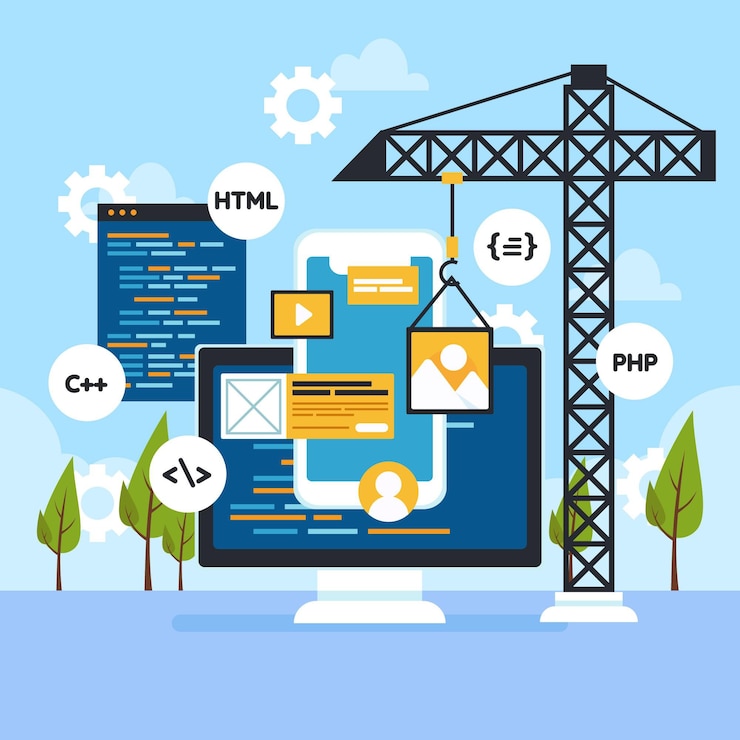 मुफ़्त वेक्टर abstract new app development elements illustrated