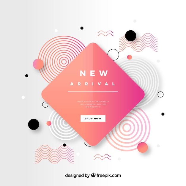 Free vector abstract new arrival composition with flat design
