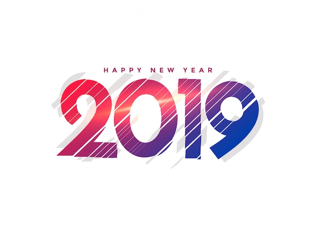 Abstract new year 2019 creative lettering