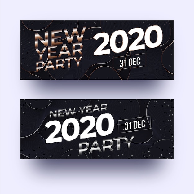 Abstract new year 2020 party banners