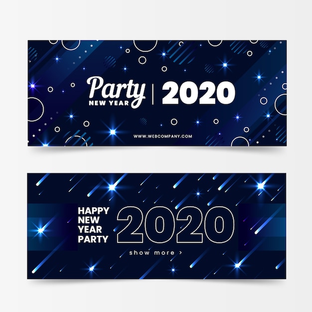 Abstract new year 2020 party banners