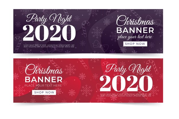 Abstract new year 2020 party banners