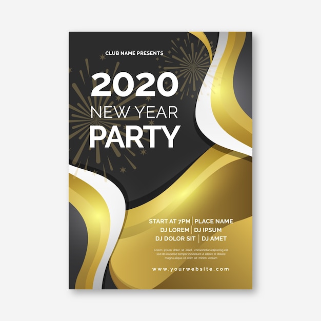 Abstract new year 2020 party flyer template