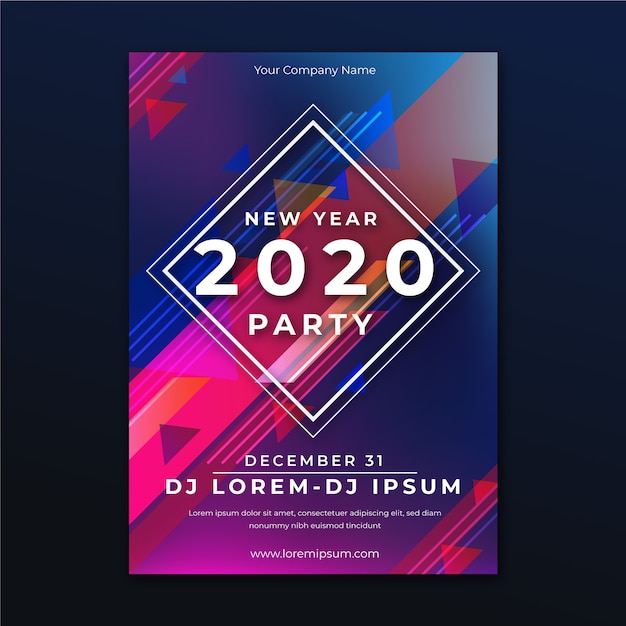 Abstract new year 2020 party poster template