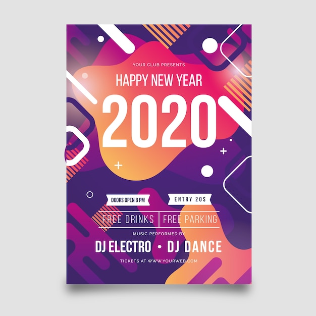 Abstract new year 2020 party poster template