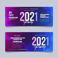 Free vector abstract new year 2021 party banner