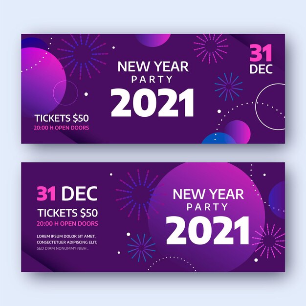 Abstract new year 2021 party banners template