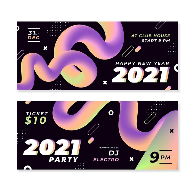 Шаблон баннеров для вечеринки новый год 2021