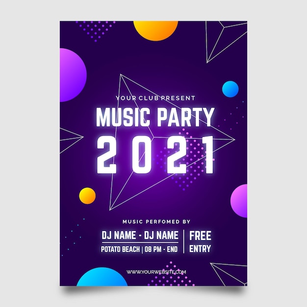 Abstract new year 2021 party flyer template