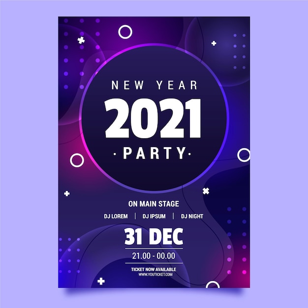 Abstract new year 2021 party flyer template