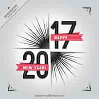 Free vector abstract new year background with red ribbons