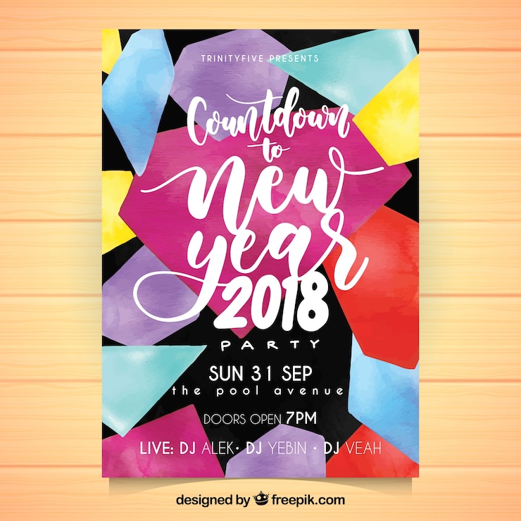 Free Vector abstract new year flyer template