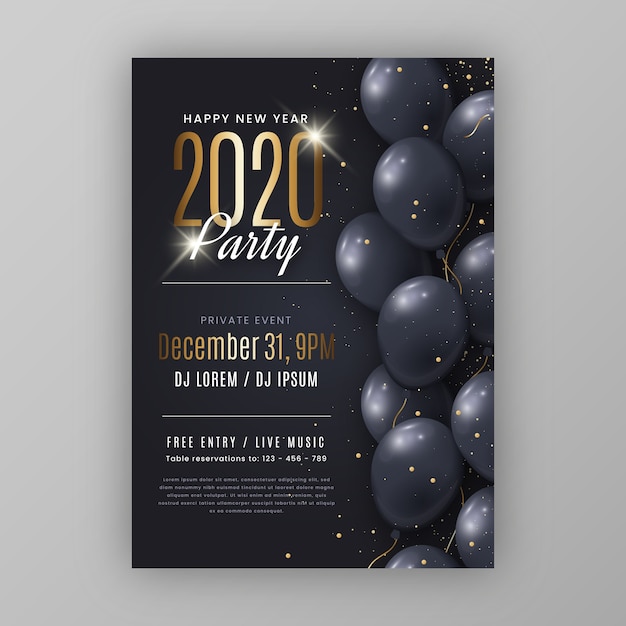 Abstract new year party flyer template