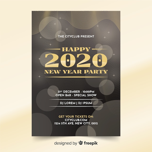 Free vector abstract new year party poster template