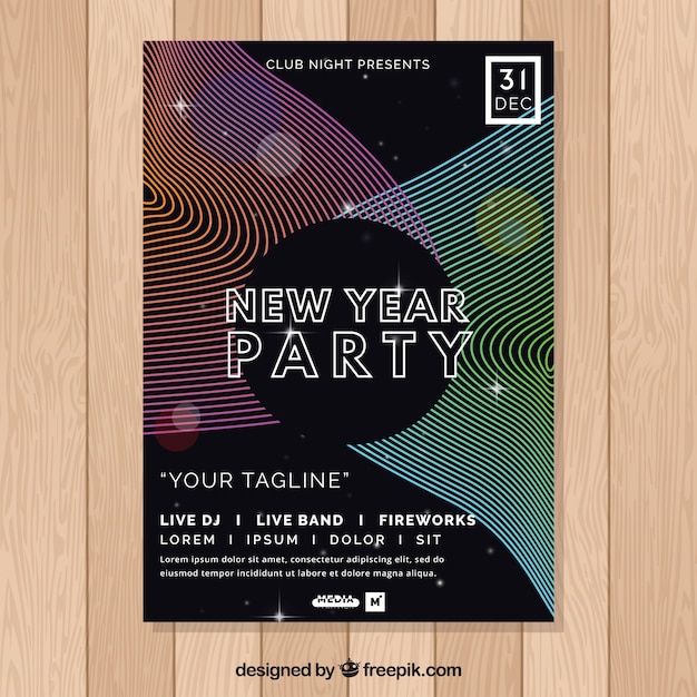 Abstract new year party poster