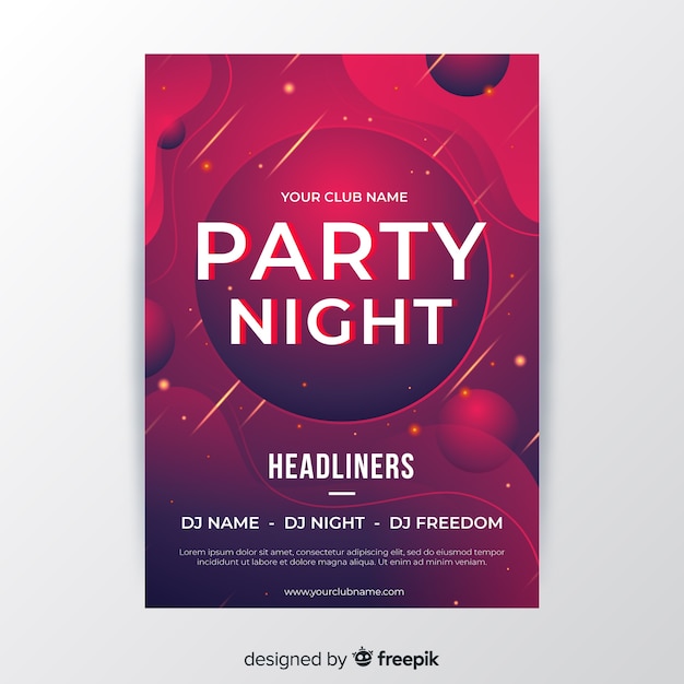 Free vector abstract night party poster template