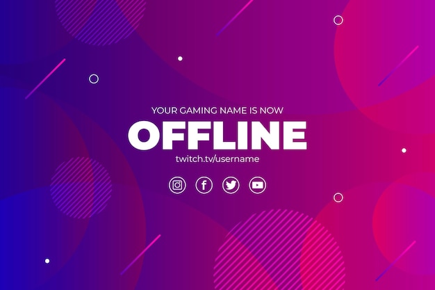 Free vector abstract offline twitch banner concept