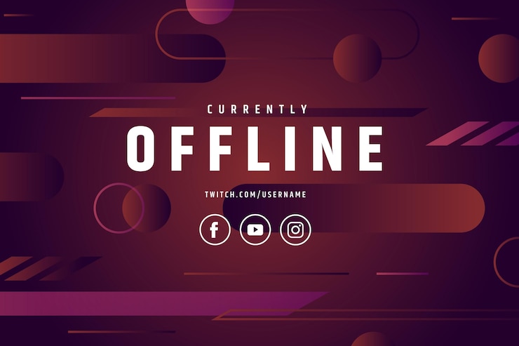 Free Vector abstract offline twitch banner template