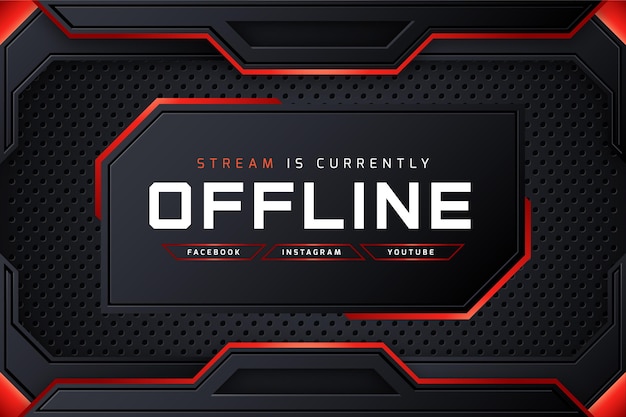 Abstract offline twitch banner template