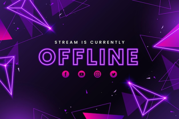 Free vector abstract offline twitch banner template