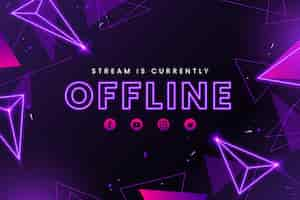 Free vector abstract offline twitch banner template