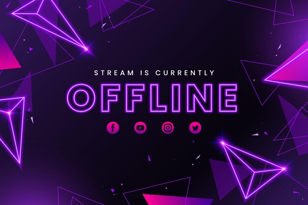 Abstract offline twitch banner template