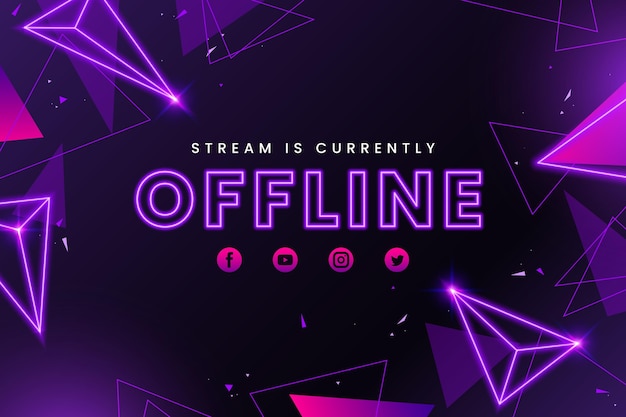 Abstract offline twitch banner template