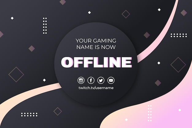 Free vector abstract offline twitch banner with memphis elements