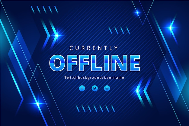 Free vector abstract offline twitch banner