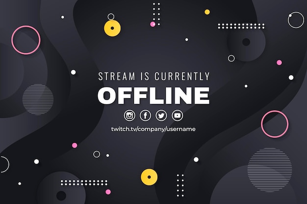 Vettore gratuito banner astratto twitch offline