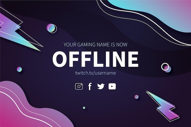 Vettore gratuito banner astratto twitch offline