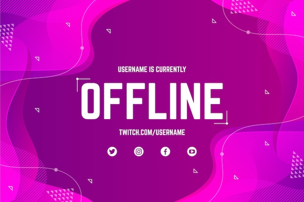 Free vector abstract offline twitch banner