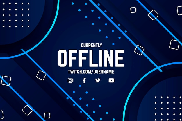 Vettore gratuito banner astratto twitch offline