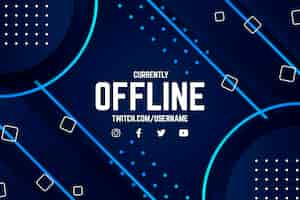 Vettore gratuito banner astratto twitch offline