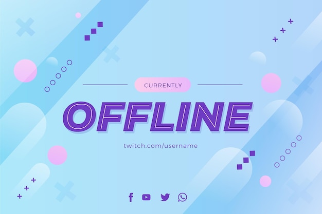 Free vector abstract offline twitch banner