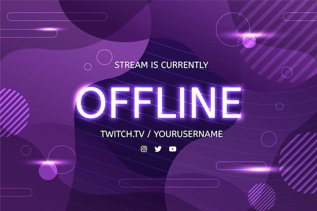 Vettore gratuito banner astratto twitch offline