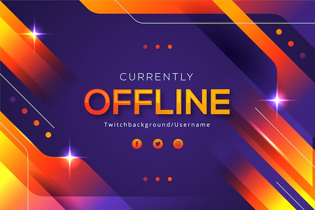 Free vector abstract offline twitch banner