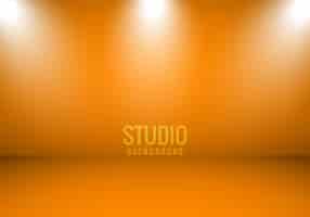 Free vector abstract orange background studio room with sportlight