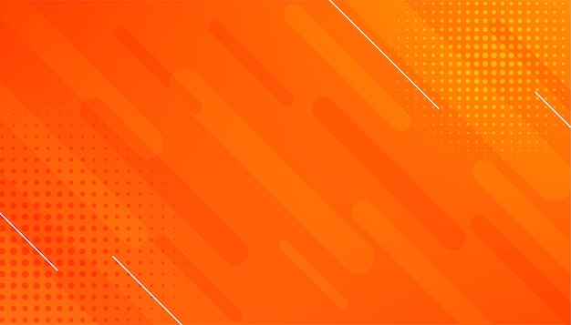 Abstract orange background with lines and halftone effect Free Vector