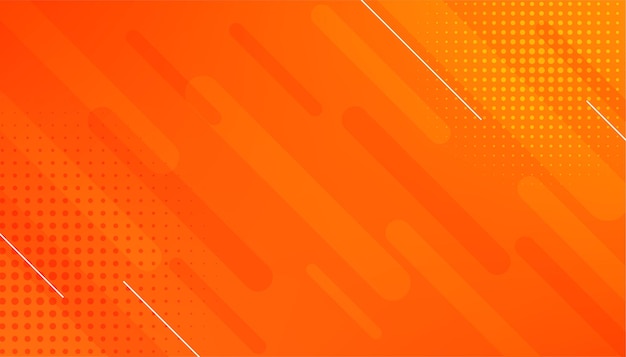 Free vector abstract orange background with lines and halftone effect