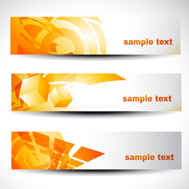 Abstract orange banners