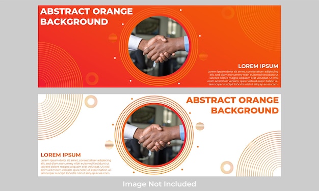 Abstract orange gradient horizontal banner template