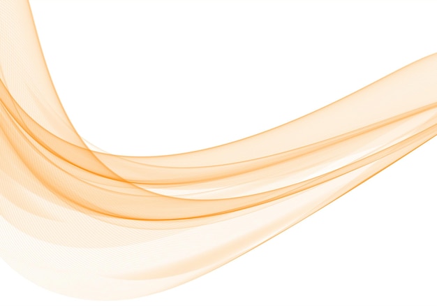 波の背景を流れる抽象的なオレンジ色の線