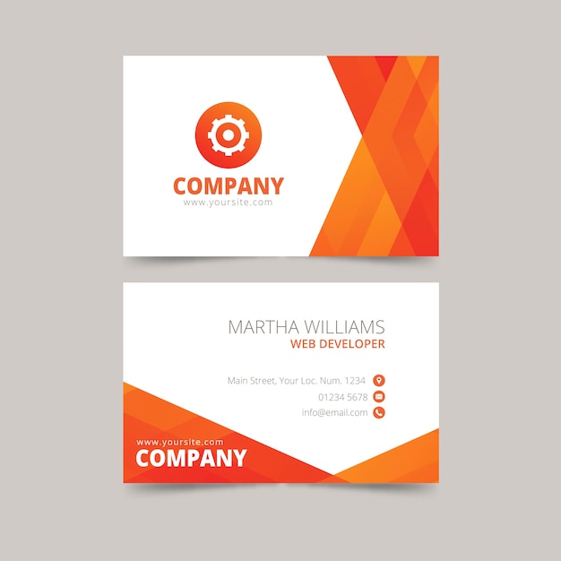 Free vector abstract orange visiting card template