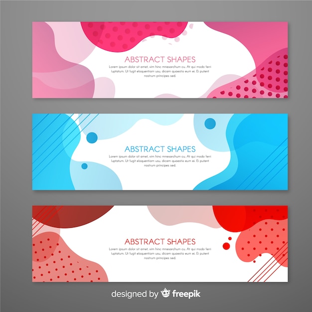 Free vector abstract organic shape banners