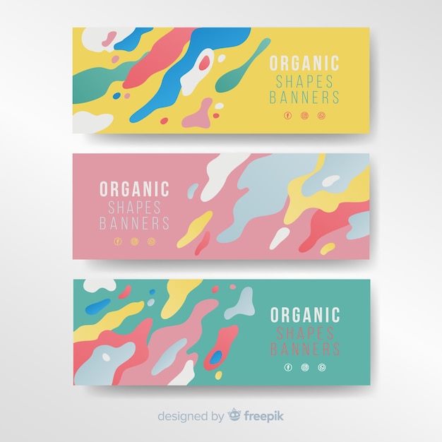 Abstract organic shape banners