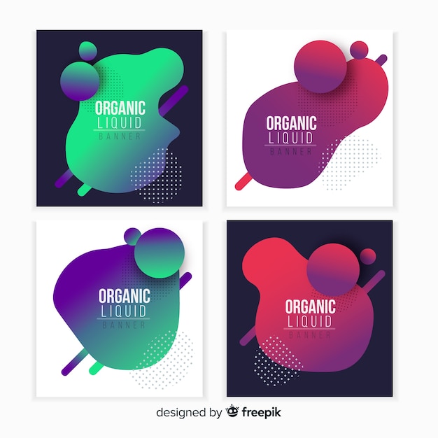 Abstract organic shapes banner collection