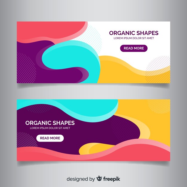 Abstract organic shapes banner